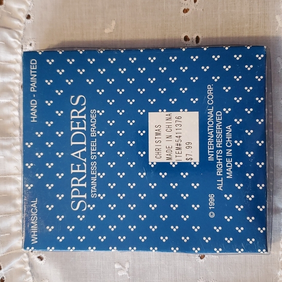 VTG NEW 4 Christmas Spreaders Set Stainless Steel Blades Santa Snowman Tree - Picture 13 of 17